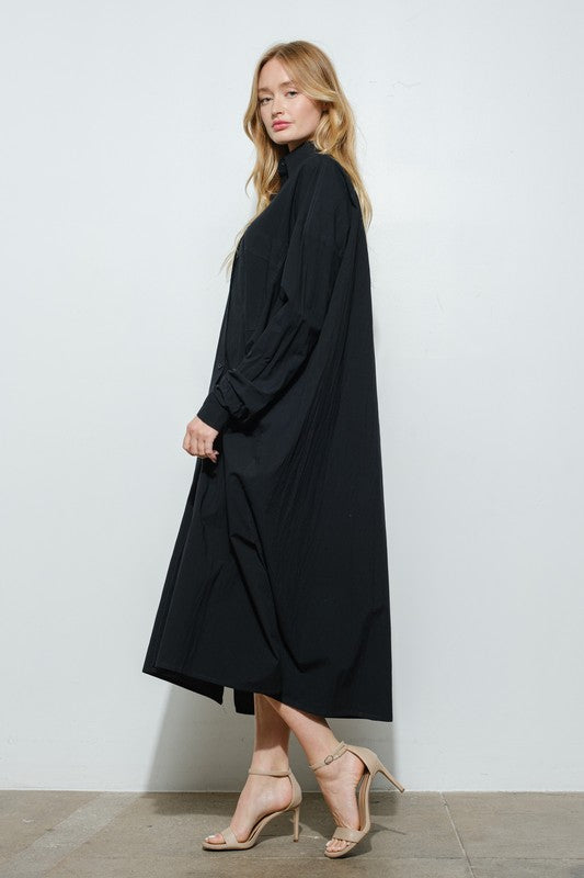 Oversized Cotton Shirt Dress – Minimal Modest Edition