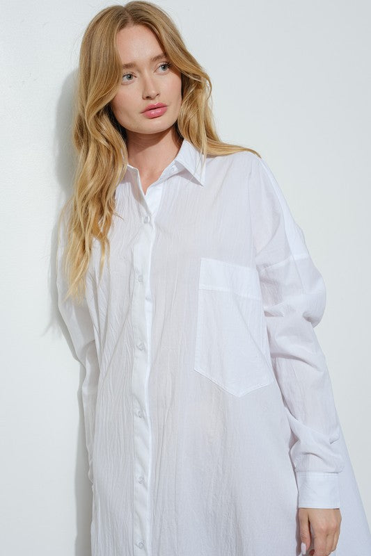 Oversized Cotton Shirt Dress – Minimal Modest Edition