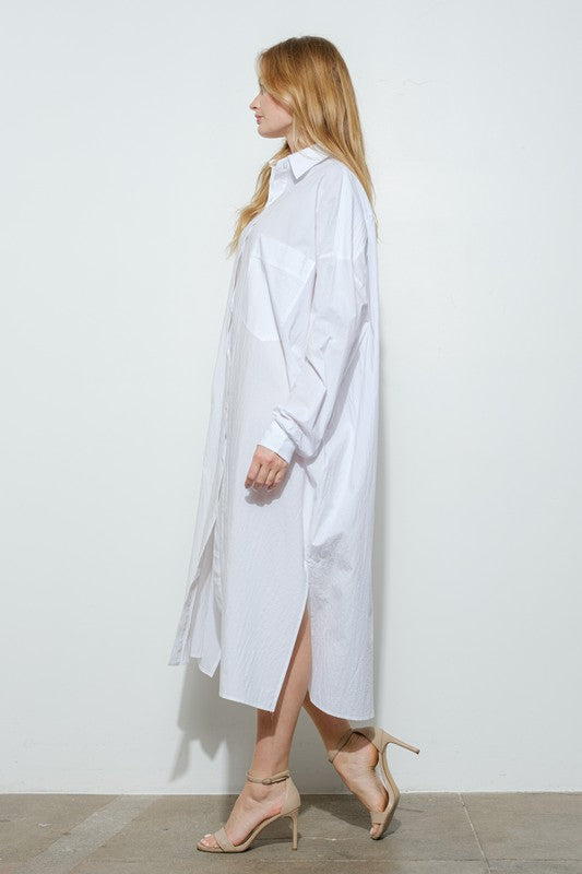 Oversized Cotton Shirt Dress – Minimal Modest Edition