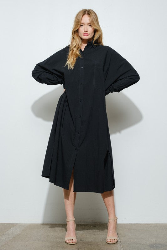 Oversized Cotton Shirt Dress – Minimal Modest Edition