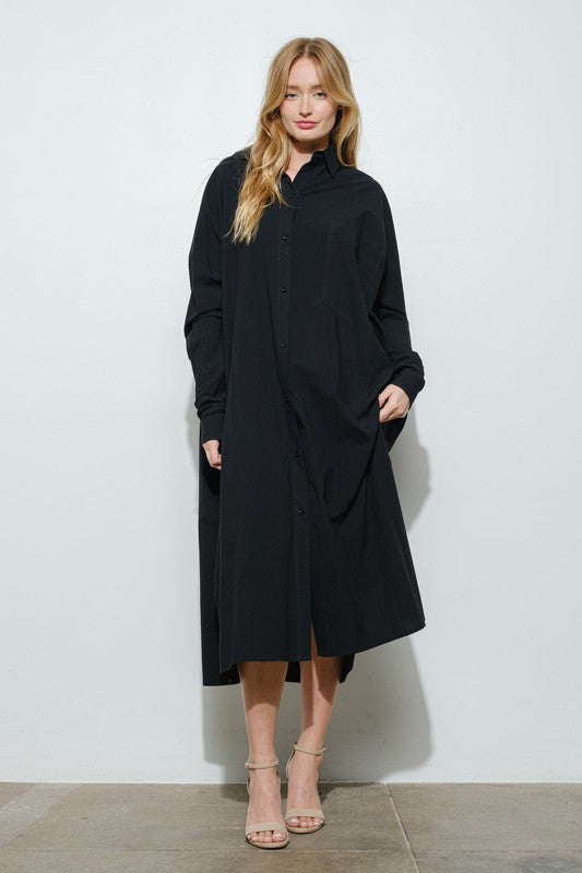 Oversized Cotton Shirt Dress – Minimal Modest Edition