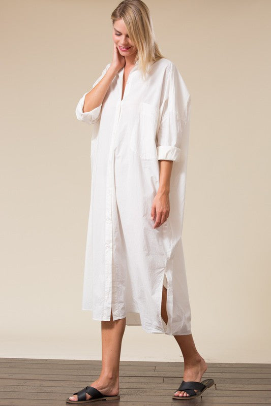 Oversized Cotton Shirt Dress – Minimal Modest Edition
