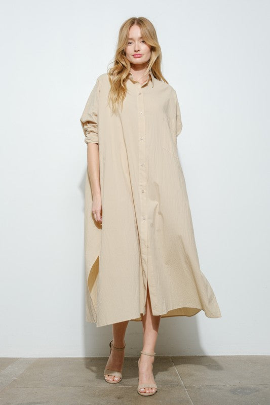 Oversized Cotton Shirt Dress – Minimal Modest Edition