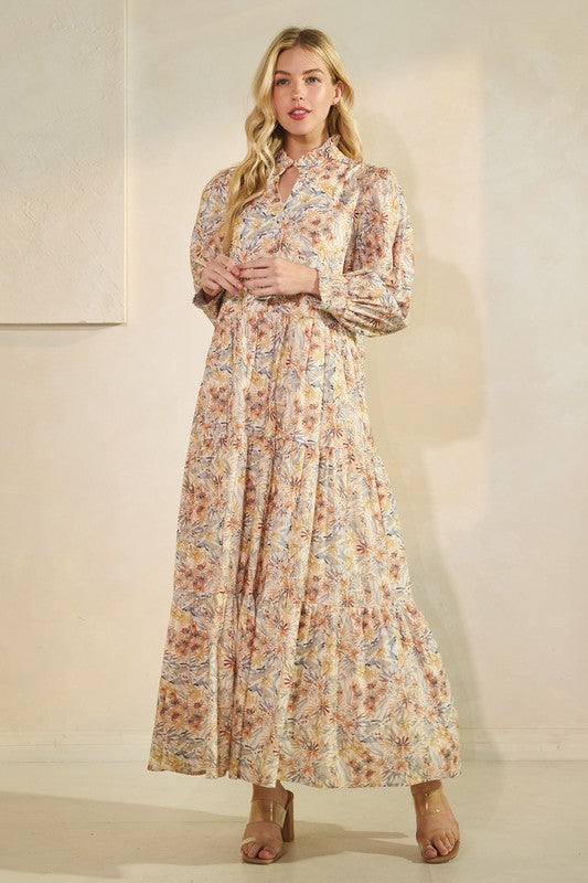 Soft Bloom Floral Maxi Dress – 100% Cotton Elegance