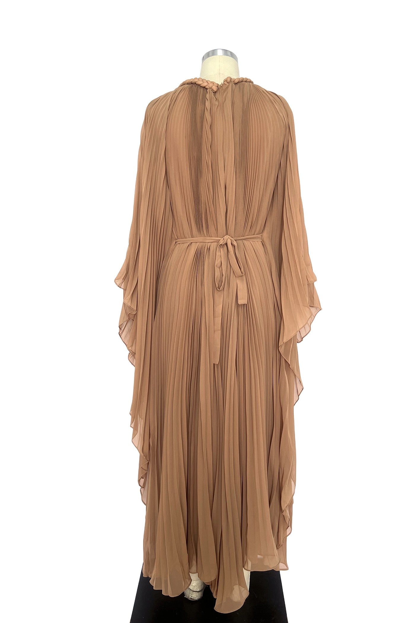 Celeste Pleated Cape Maxi Dress – Elegant Modest Silhouette