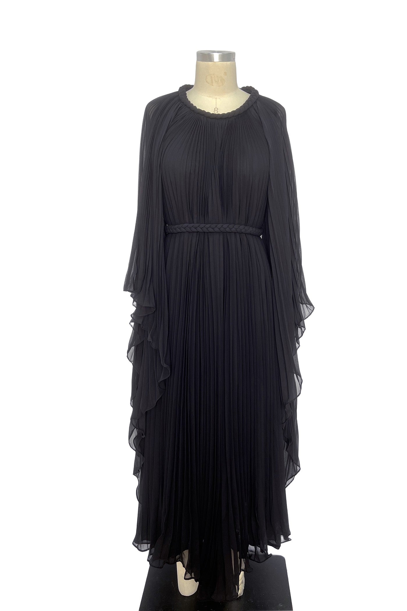 Celeste Pleated Cape Maxi Dress – Elegant Modest Silhouette