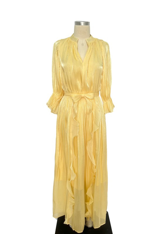 Metallic Ruffle Maxi Dress