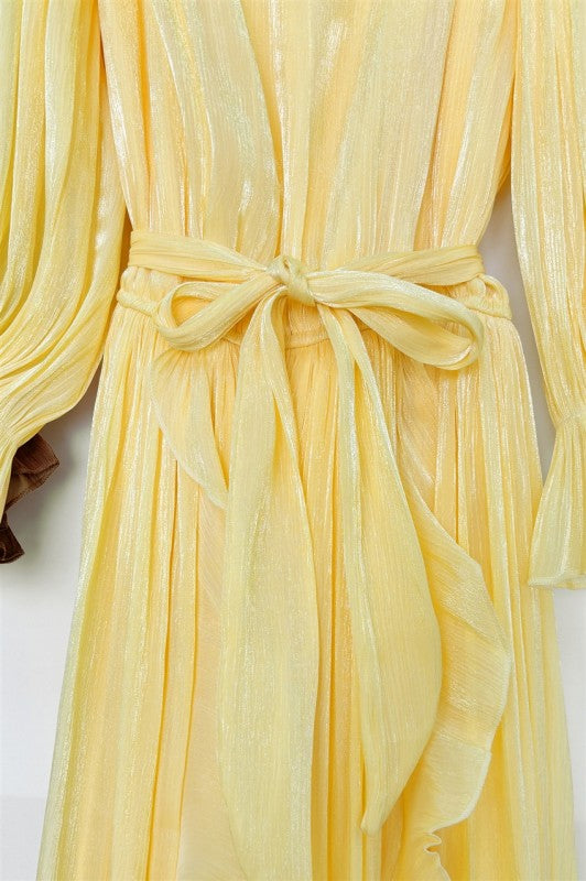 Metallic Ruffle Maxi Dress