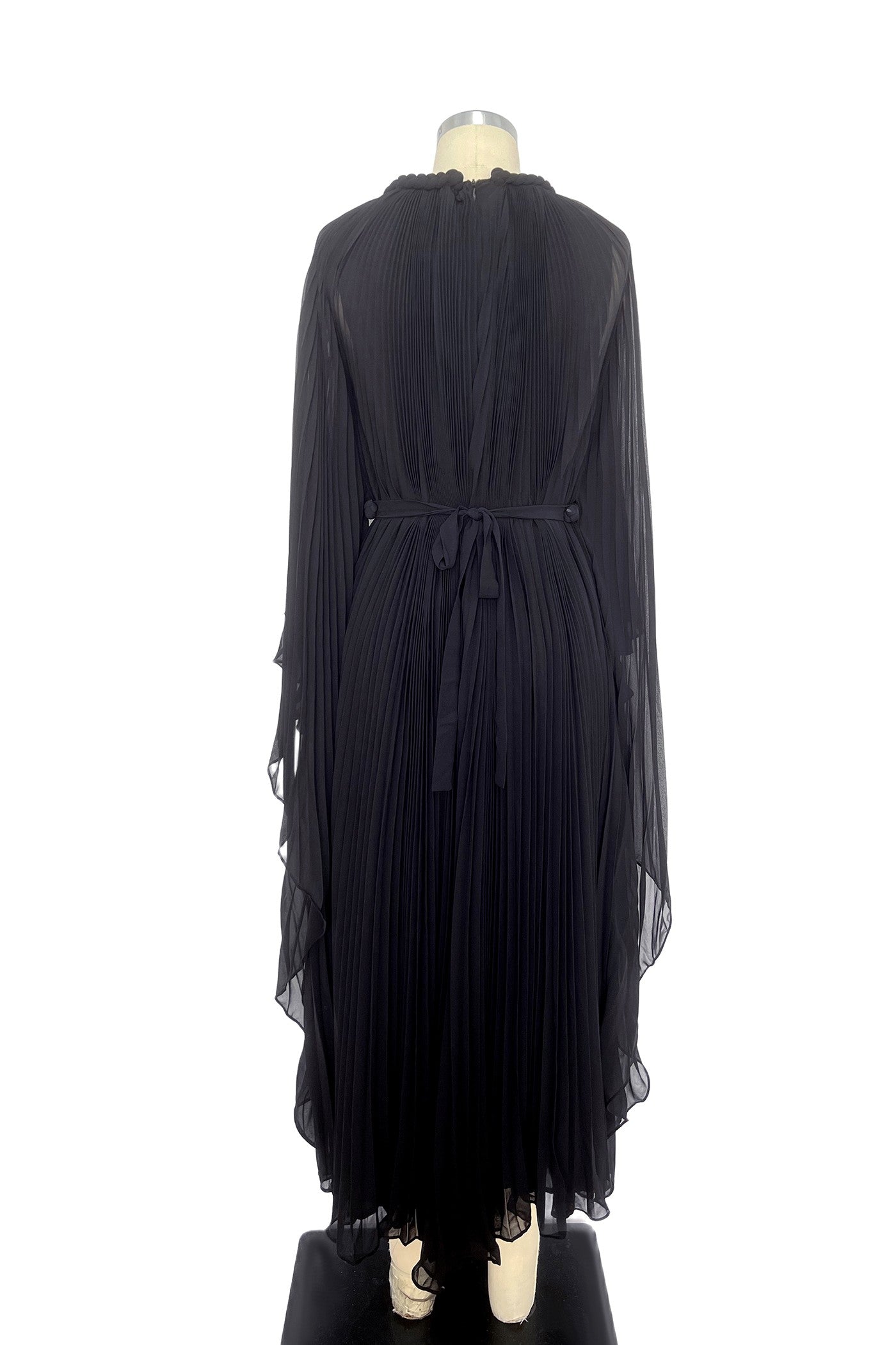 Celeste Pleated Cape Maxi Dress – Elegant Modest Silhouette