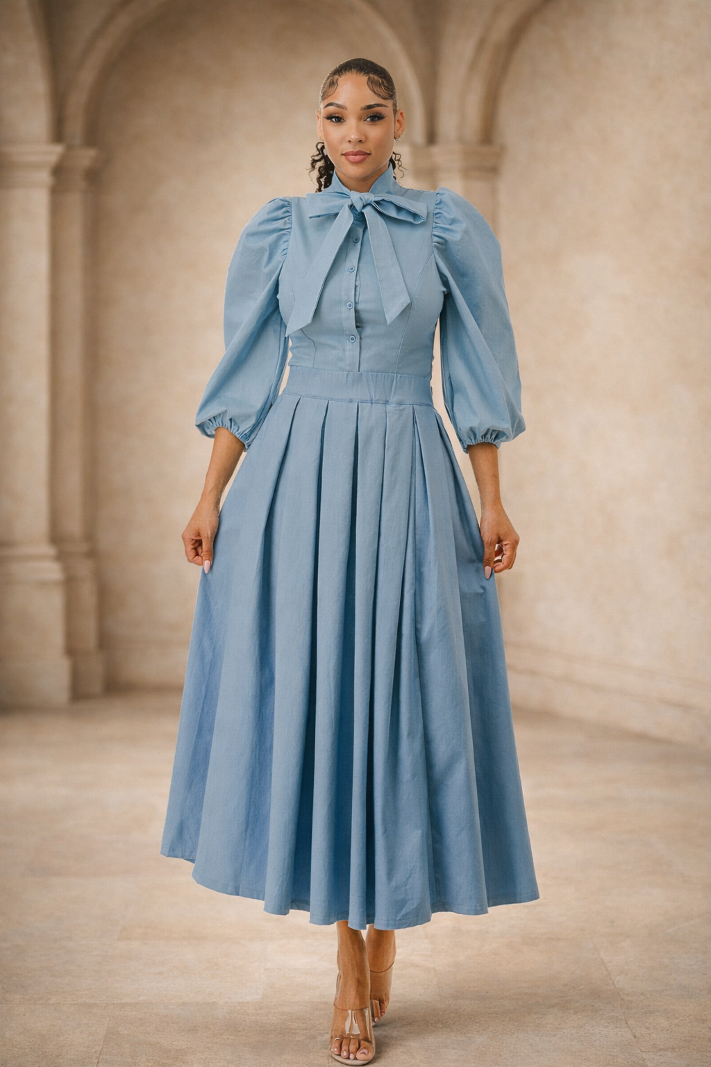 The Seraphina Bow Midi Set