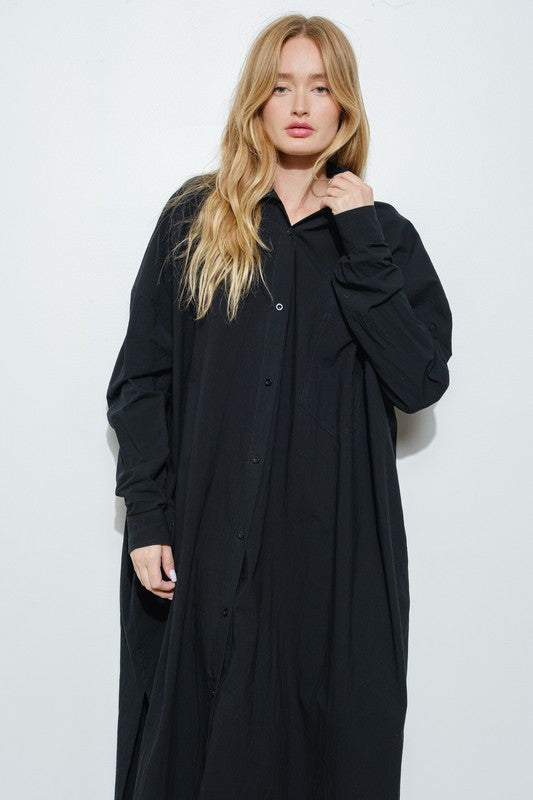 Oversized Cotton Shirt Dress – Minimal Modest Edition