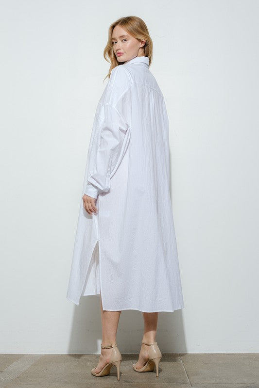 Oversized Cotton Shirt Dress – Minimal Modest Edition