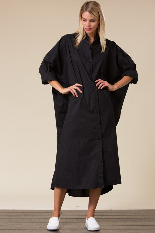 Oversized Cotton Shirt Dress – Minimal Modest Edition