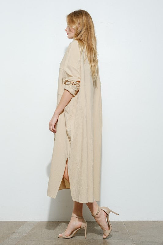 Oversized Cotton Shirt Dress – Minimal Modest Edition