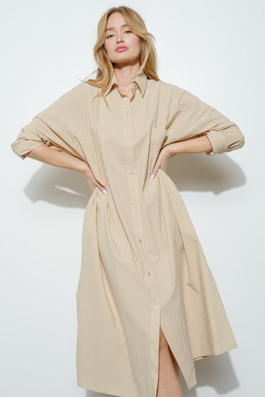 Oversized Cotton Shirt Dress – Minimal Modest Edition
