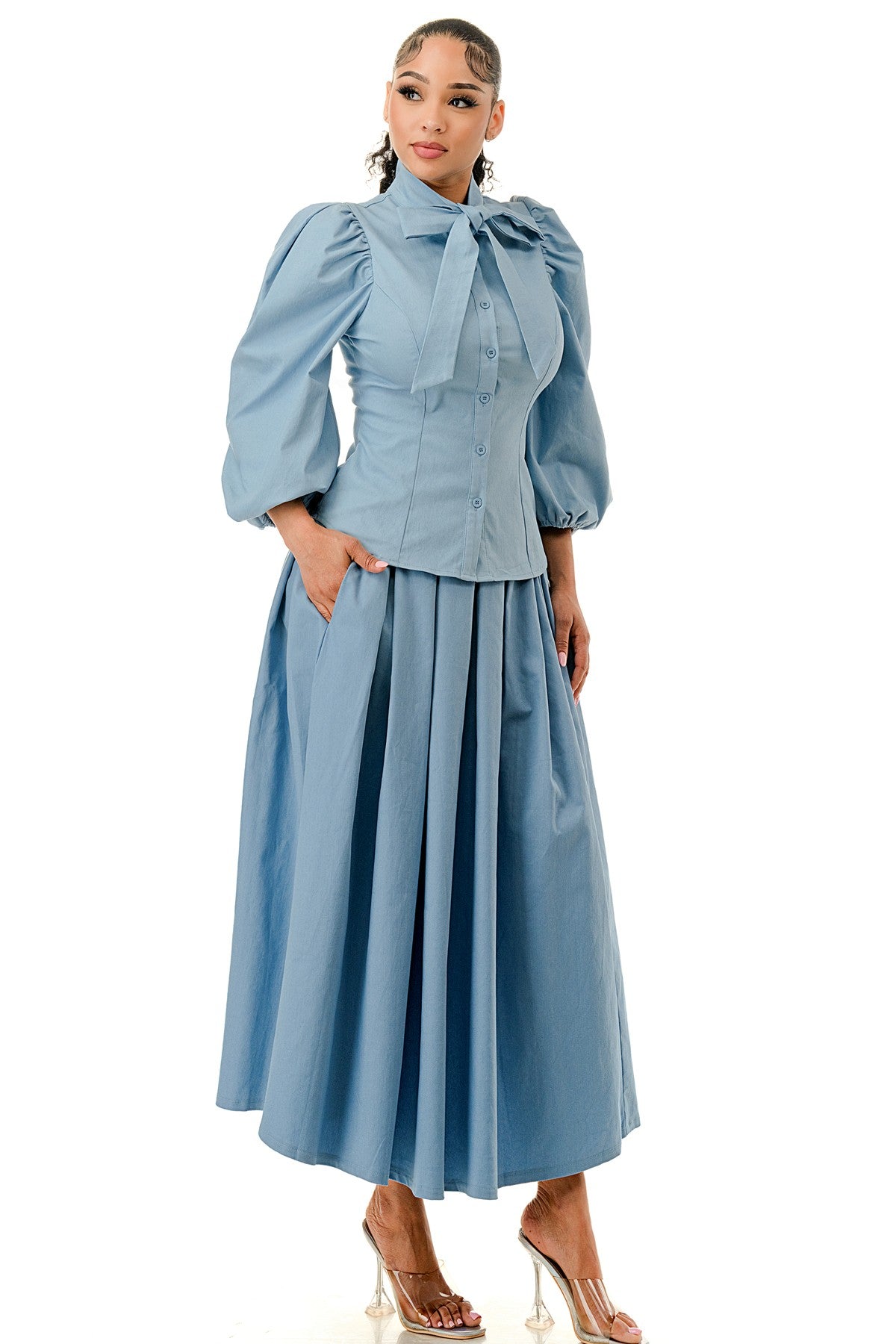 The Seraphina Bow Midi Set