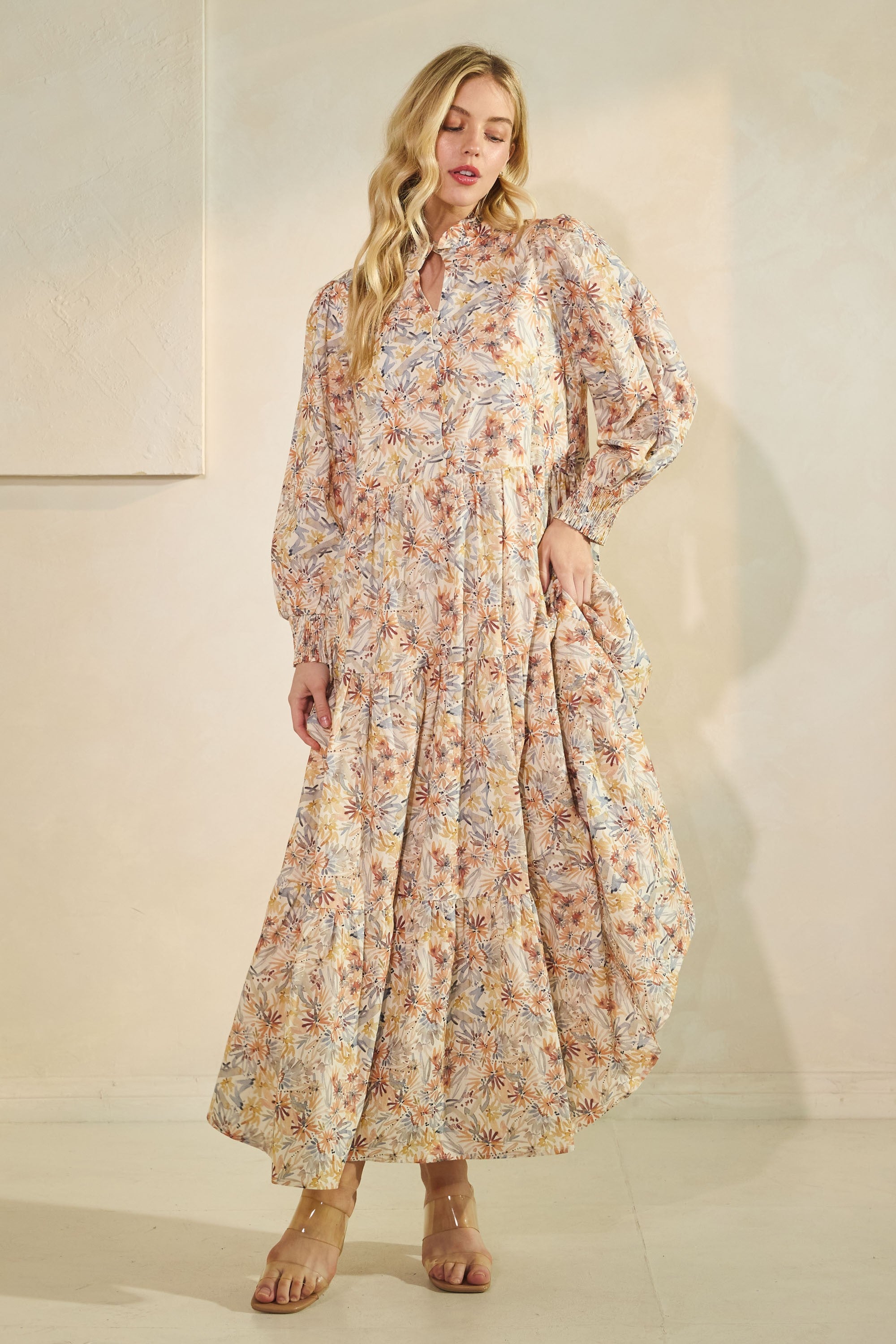 Soft Bloom Floral Maxi Dress – 100% Cotton Elegance