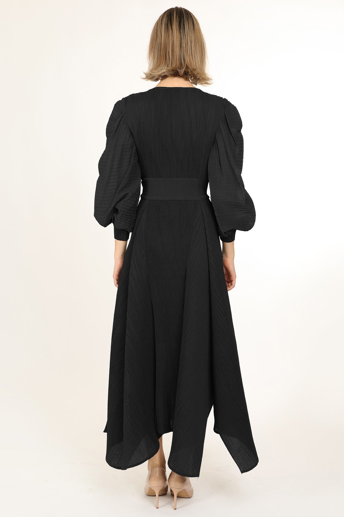 Bowtie Waist Pleated Maxi Dress – VelvetModest Signature Luxe