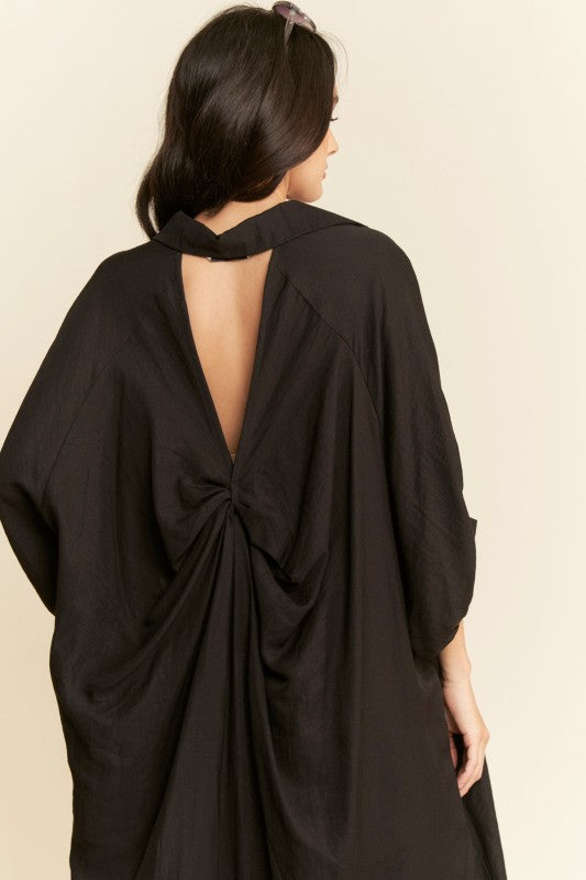 Oversized Hemline Collared Shirt Dress