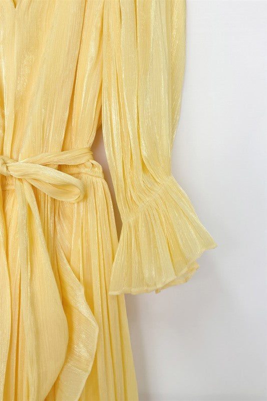 Metallic Ruffle Maxi Dress